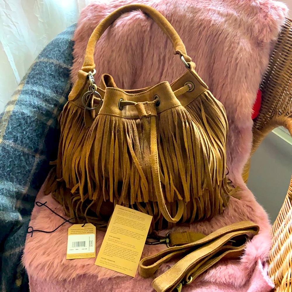 Fry and co fringed suede bag